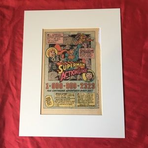 Superman action hotline Art matted DC comics